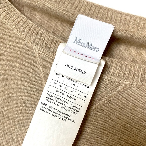 MaxMara 100% Cashmere Beige Tan Cream Sweater Knit Sweatshirt - Picture 5 of 5